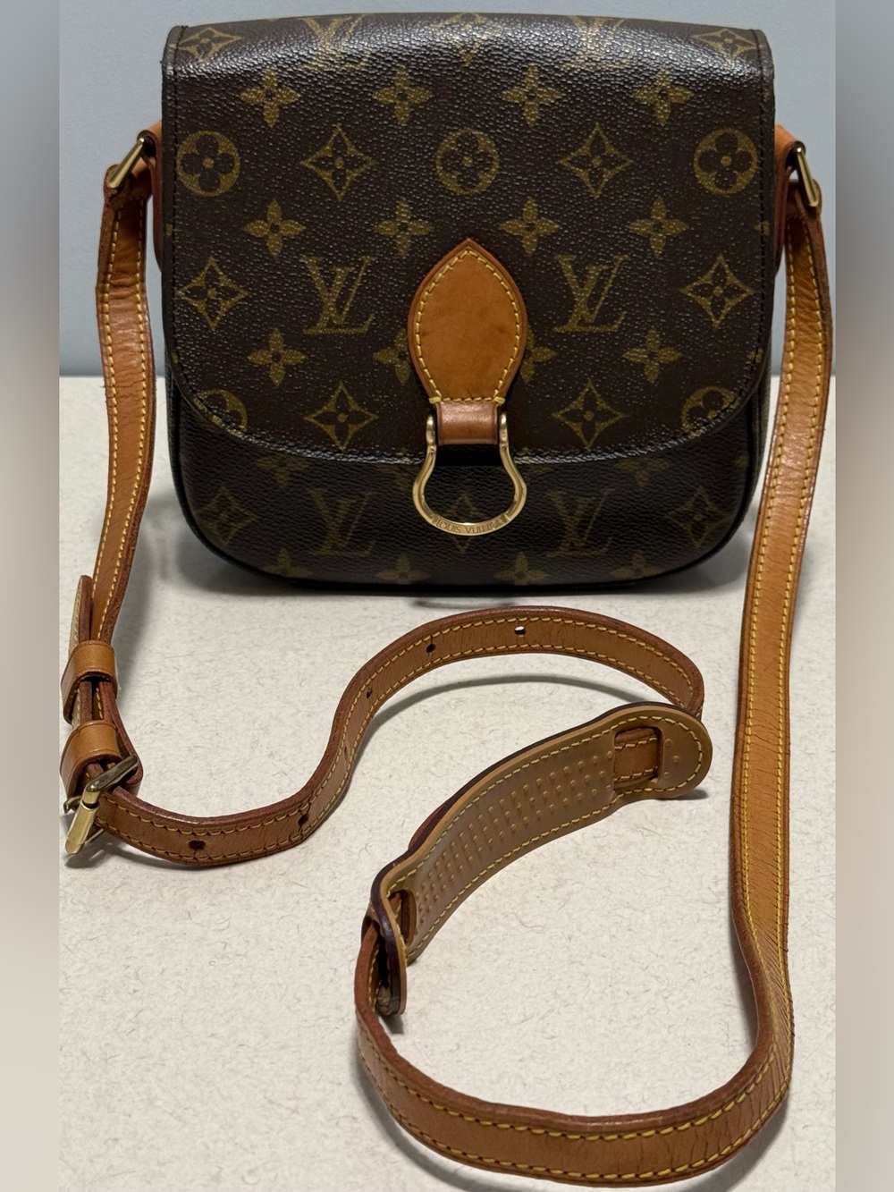 Louis Vuitton Vintage Saint-Cloud Monogram Canvas Leather Crossbody Bag